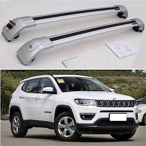 2pcs Aluminium Auto Dachgepäckträger Bars für Jeep Compass 2017-2022, Cross Bar Gepäckträger Cargo Transportrack Rail Crossbar Auto