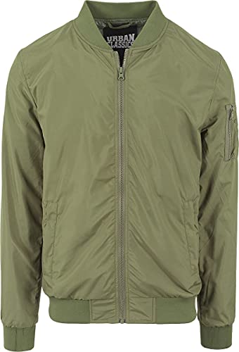 Urban Classics TB1258 Light Bomber Bomberjacke, Grün (olive 176), Gr. Small