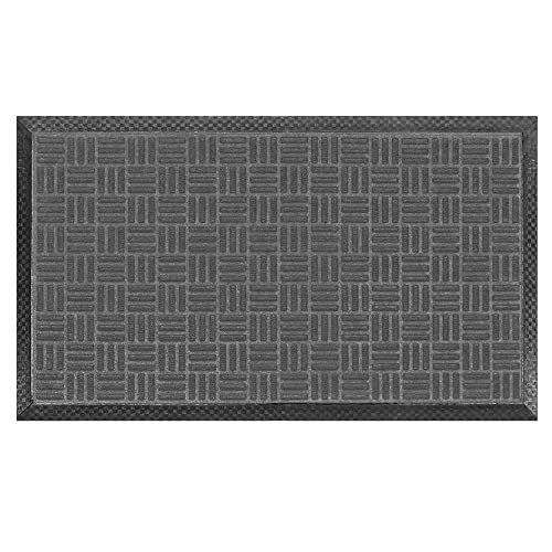 WOHNWOHL Fußmatte für Außen und Innen • Witterungsbeständig und robust • Außenbereich Fußmatte • Fußabtreter für Außen und Innen • Größe: 60 x 90 cm • Farbe: Grau