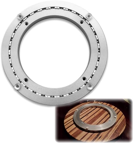 Silent Lazy Susan Hardware-Lager, Robustes Aluminium, 20,3–81,3 cm – rundes Tischlager mit PE-Filterstreifen – 360°-Drehung, große Drehtellerbasis, 300 mm (12 Zoll)