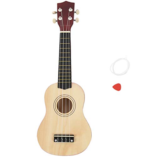 Sadkyer 53,3 cm Sopran-Ukulele, 4 Saiten, Hawaii-Gitarre, Ukulele + Schnur + Plektrum für Anfänger, Geschenk (natürlich)