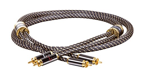 Dynavox Black Line Audio Verbindungskabel [2x Cinch-Stecker - 2x Cinch-Stecker] 1.5 m Gold, Schwarz