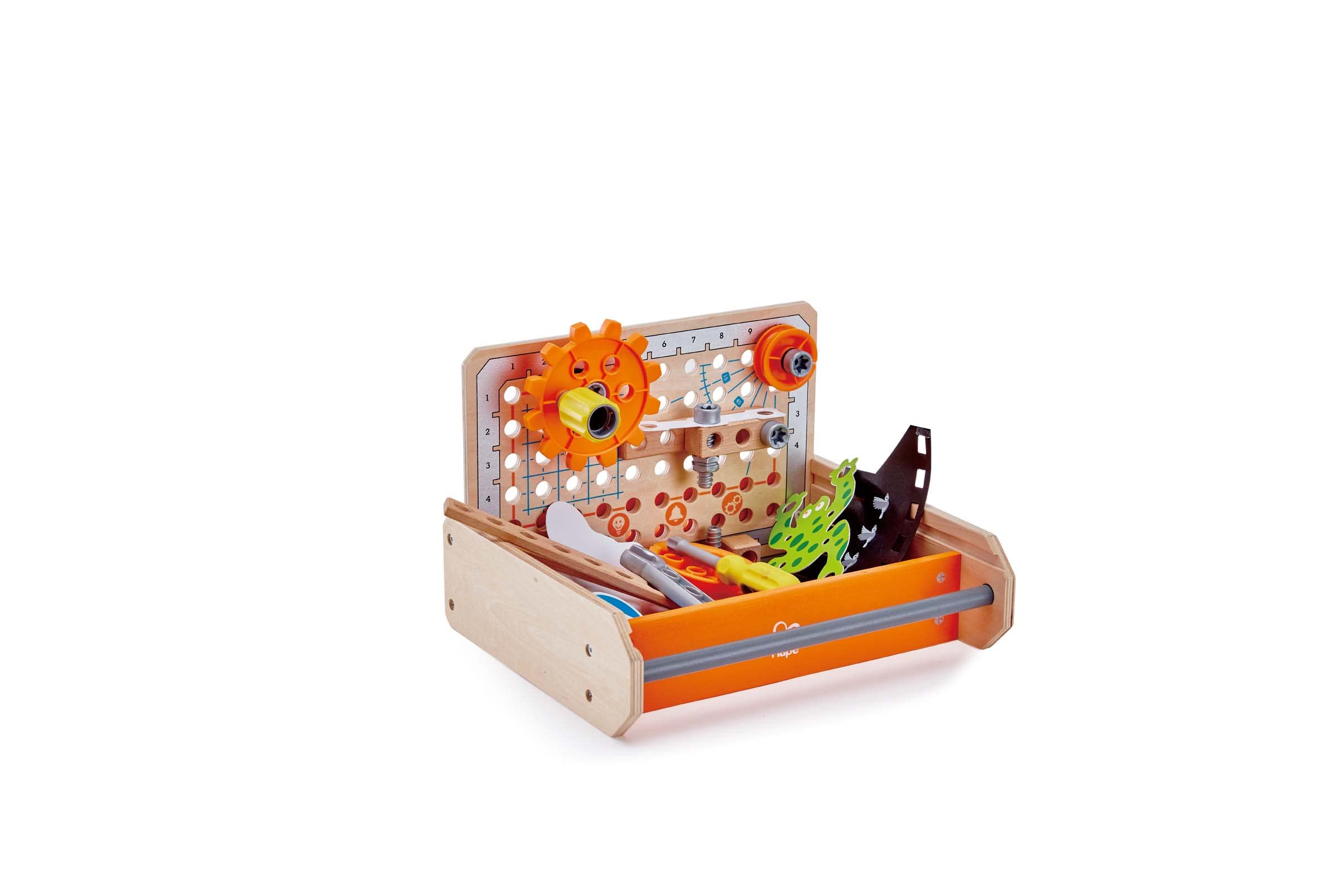 Hape Junior Inventor Tüftler Werkzeugkasten Experimentierset, Mint-Spielzeug, ab 4 Jahre