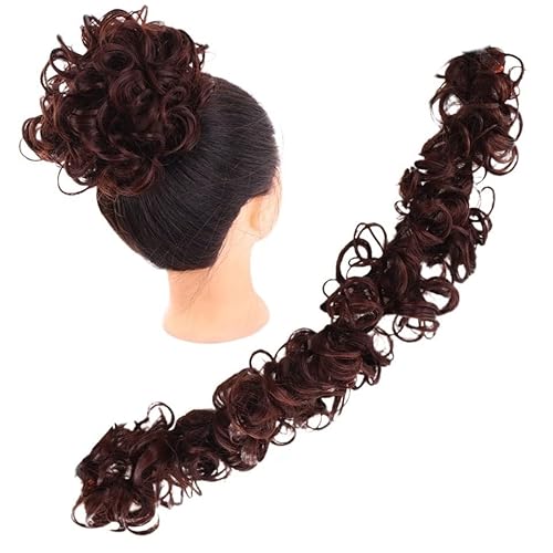 Haarteil Haarverlängerung DIY Wrap-Around-Dutt-Haargummi, gewellte Donut-Chignons for Frauen und Kinder, unordentliche Dutt-Haarteilverlängerungen, zerzaustes, flauschiges Haar, Pferdeschwanz Haarteil
