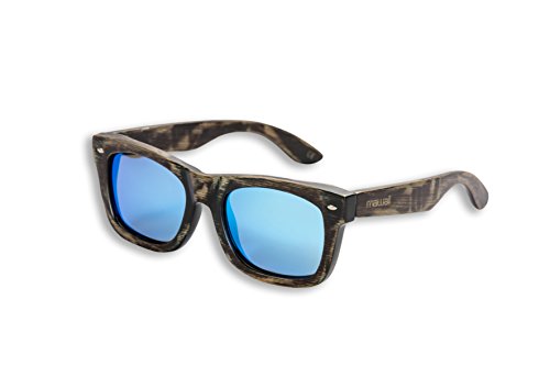 Mawaii Bamboo:LE Sunglasses - Modell Waipuke - Antik-Braun-Eisblau