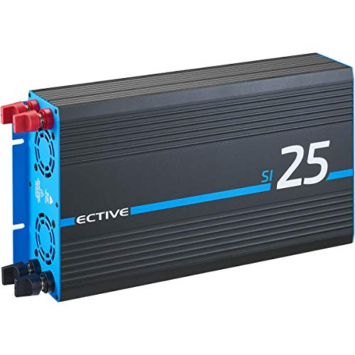 ECTIVE 2500W 12V zu 230V Sinus-Wechselrichter SI 25 mit reiner Sinuswelle zum mobilen Anschluss von Haushaltsgeräten