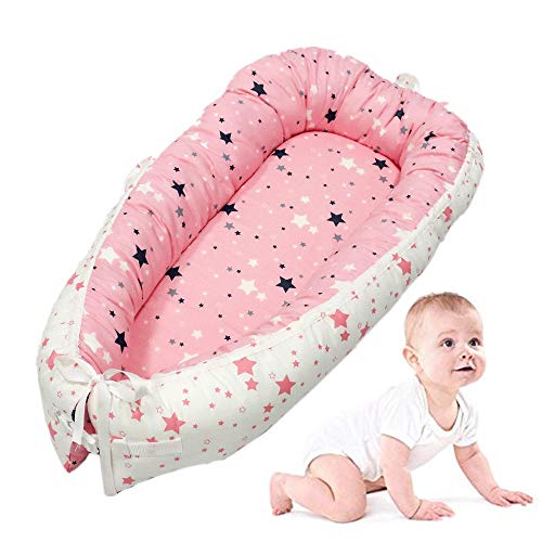 Baby Nest, Kissen, Weich, Anschmiegsam, Etagenbett, Reisebett, 100% Baumwolle, Anti-Allergie, 0-8 Monate, Abnehmbar Und Waschbar （Größe: 80 X 50 Cm） (Color : G)