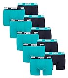 PUMA Herren Boxershorts Unterhosen 521015001 10er Pack, Farbe:796 - Aqua/Blue, Bekleidungsgröße:XXL