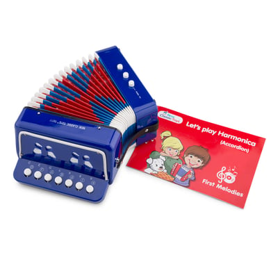 New Classic Toys - 10056 - Musikinstrument - Akkordeon mit Musikbuch - Blau