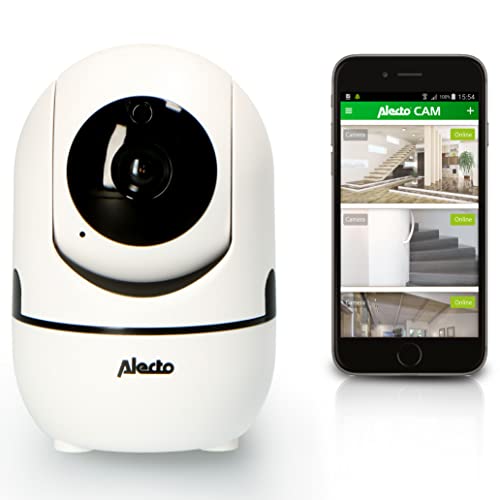 Alecto DVC-165+ WLAN Kamera - IP Kamera - Dreh- und Schwenkbar - Überwachungskamera mit Bewegungsmelder - iOS und Android - SD-Karten Slot - Nachtsicht - Schwarz