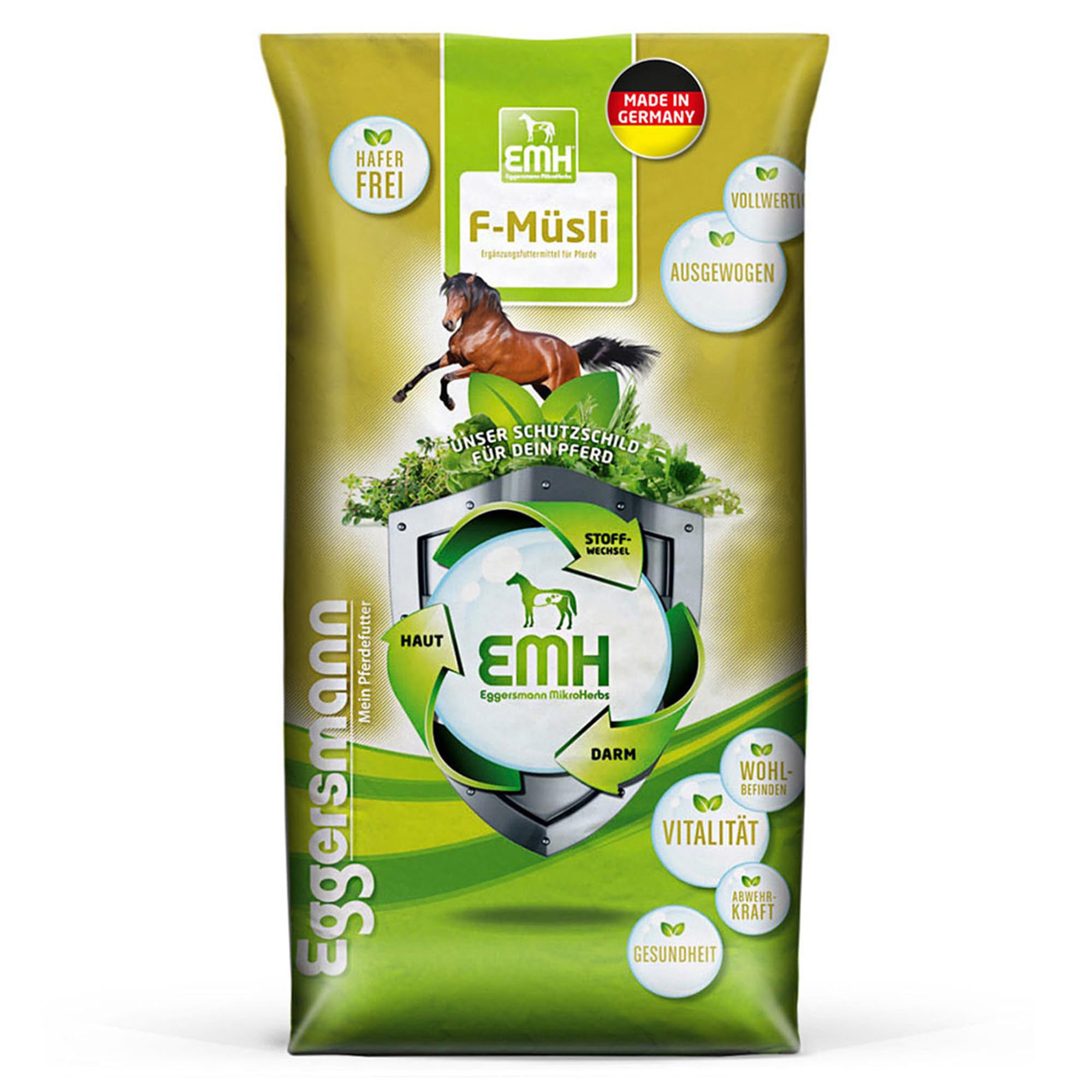 Eggersmann EMH F-Müsli - Pferdemüsli Kraftfutter ohne Hafer für Pferde - 25kg Natürliches Pferdefutter mit ausgewogenen Nährstoffen