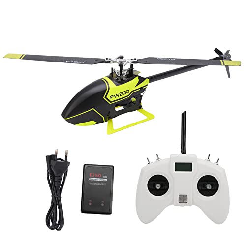 Weojeviy Fly Wing FW200 6CH RC Hubschrauber GPS Brushless Drive Direct H1 V2 Mini-Hubschrauber EU-Stecker 100-240V(Gelb)