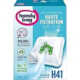 Melitta Handy Bag H41 Staubsaugerbeutel, für Hoover, luftdichter Verschluss, Anti-Allergie-Filter, 3 x 4 Stück