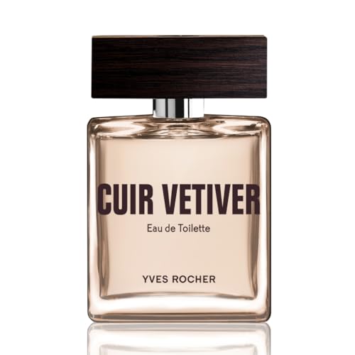 Yves Rocher CUIR VÉTIVER Eau de Toilette, Parfüm für Herren, kontrastreicher Vetiver-Duft, Valentinstag Geschenkidee für Männer, 1 x Zerstäuber 50 ml