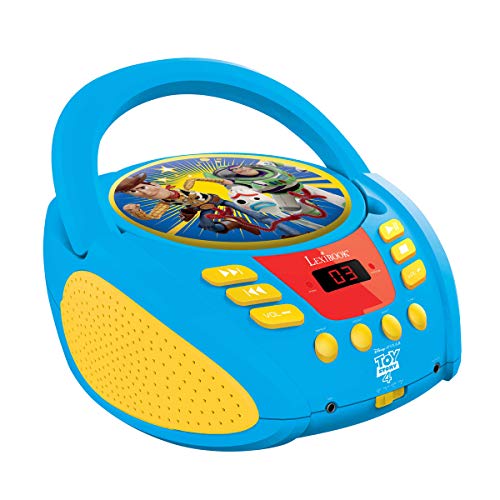 Lexibook Disney Toy Story Buzz & Woddy Boombox CD-Player, Mikrofonanschluss, AUX-Eingangsbuchse, AC-Betrieb oder läuft mit Batterien, Blau, RCD108TS