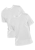 SCHIESSER American T-Shirt Rundhals Doppelpack Uni weiß 208150/100 Größe XL