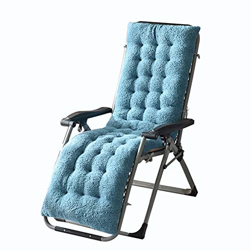 GELing Auflage für Deckchair Flair Liege-Stuhl Polster-Auflage mit Schaumflockenfüllung ，Blau,160X50X12cm