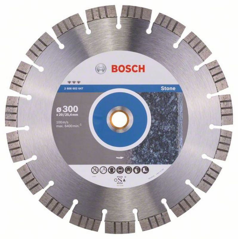 Bosch Diamanttrennscheibe Best for Stone, 300 x 20,00/25,40 x 2,8 x 15 mm 2608602647