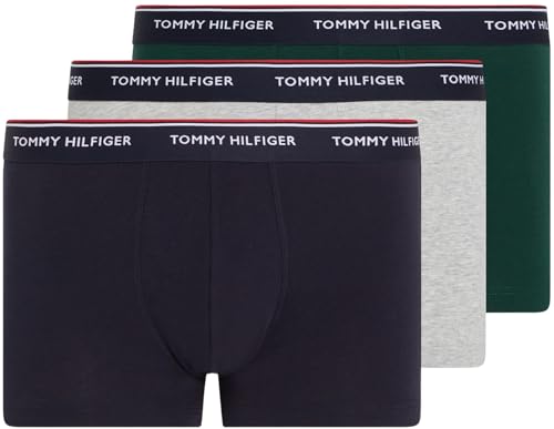 Tommy Hilfiger Herren 3p Trunk Shorts, Weiß (White/Tango Red/Peacoat 611), M / 50 (3erPack)