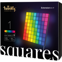 Twinkly Squares Extensions – App-gesteuerte LED-Panels mit 64 RGB (16 Millionen Farben) Pixeln. Schwarz. 1 Erweiterungsplättchen, Kompatibel Squares Starter Kit
