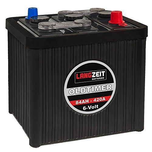 LANGZEIT Oldtimer Batterie 6V 84Ah Autobatterie Starterbatterie 6-Volt 08411