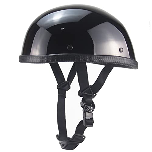 Retro Jet Motorradhelm Roller-Helm Mit Einstellbare Größe Damen Und Herren Atmungsaktiv Offener Halbhelme Brain-Cap ECE-Zertifizierter Lokomotive Halbschale Scooter-Helm 2,L:59-60CM