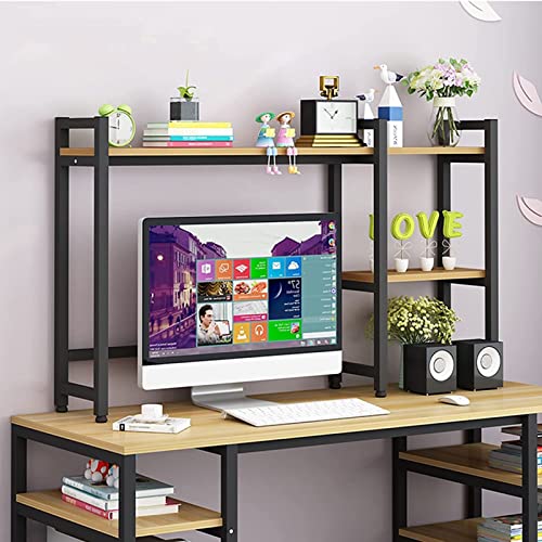 RedAeL 2-stöckiges Schreibtisch-Bücherregal aus Metall: Kompakter Aufbewahrungs-Organizer für Büro, Schule und Küche