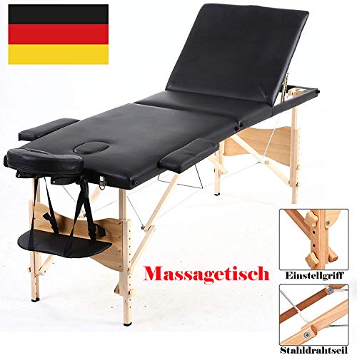 Mobiler Massageliege 3 Zonen mit kostenlosem Tragetasche Massagetisch Holzfußtherapie Massageliege für Massagen Beauty Tattooing Therapie Therapie Salon Körperpflege