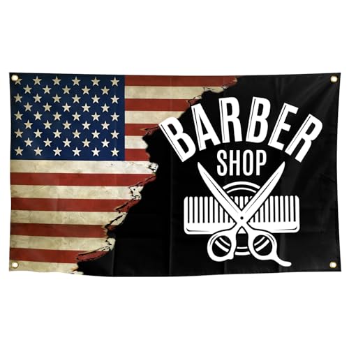 Barber Shop Flagge, 90 x 152 cm, mit Ösen, einseitig
