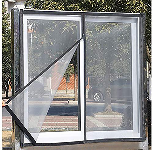 BASHI Langlebiges Fensternetz mit Reißverschluss, häusliches selbstklebendes Fensterschutznetz, effizient und transparent, robustes PVC Fiberglas Fensterschutzgitter