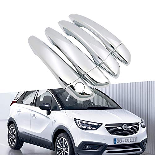 BNHHB Autotürgriffabdeckung für Opel Crossland X 2017-2019, Chrom-Außenschutzabdeckung, Styling-Dekorationszubehör
