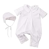 GRACEART Baumwolle Infant Taufbekleidung Jumpsuits Outfits Taufkleid mit Weiß (3-4 Monate)