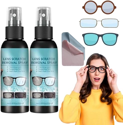 2024 Neues Linsen-Marken-Entferner-Linsen-Marken-Entferner-Spray, Sonnenbrillen-Marken-Entferner, Brillen-Kratzer-Reparatur, Brillenreinigungsspray, Linsen-Kratzer-Entferner