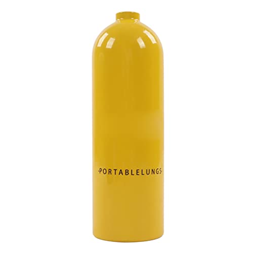 Tauchflasche, einfache Bedienung 360 Grad drehbarer Ventilkopf Tauchsauerstoffflasche Silikonmundstück für Unterwasseratmung Gelbe Flasche Mitesser