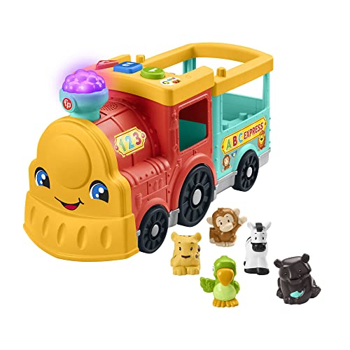 Fisher-Price Spielzeug-Eisenbahn Little People, ABC Zug, inkl. Tierfreunde Figuren, mit Licht und Sound