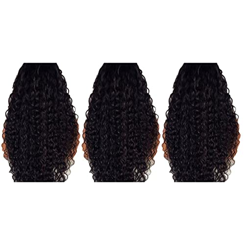 YUMIN 3X Front Perücken für Schwarze Frauen Deep Wave Curly HD Frontal Perücke Afro Short