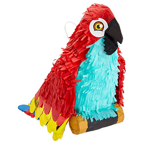 Kleine Papagei-Pinata, Geburtstag, Piraten-Party, Zum Befüllen mit Süßigkeiten und Geschenken, 37 x 35 x 15.2 cm
