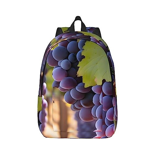 Desert Grapes Canvas Große Kapazität Seesack mit verstellbaren Schultergurten für Schule Outdoor Sport, Schwarz , M