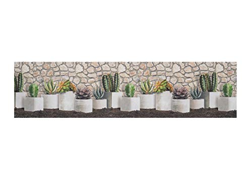 BIANCHERIAWEB Rutschfester Küchenteppich mit Kaktus, Küchenläufer, Maße: 50 x 600 cm, Made in Italy mit Digitaldruck Sprinty, zuschneidbarer und schmutzabweisender Teppich