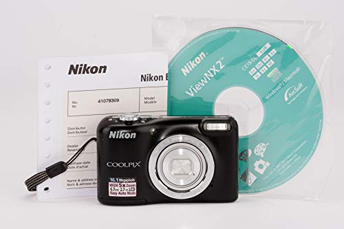 Nikon Coolpix L27 Digitalkamera (16 Megapixel, 5-fach opt. Zoom, 6,9 cm (2,7 Zoll) LCD-Monitor) Kit inkl. 4GB Speicherkarte und Kameratasche schwarz