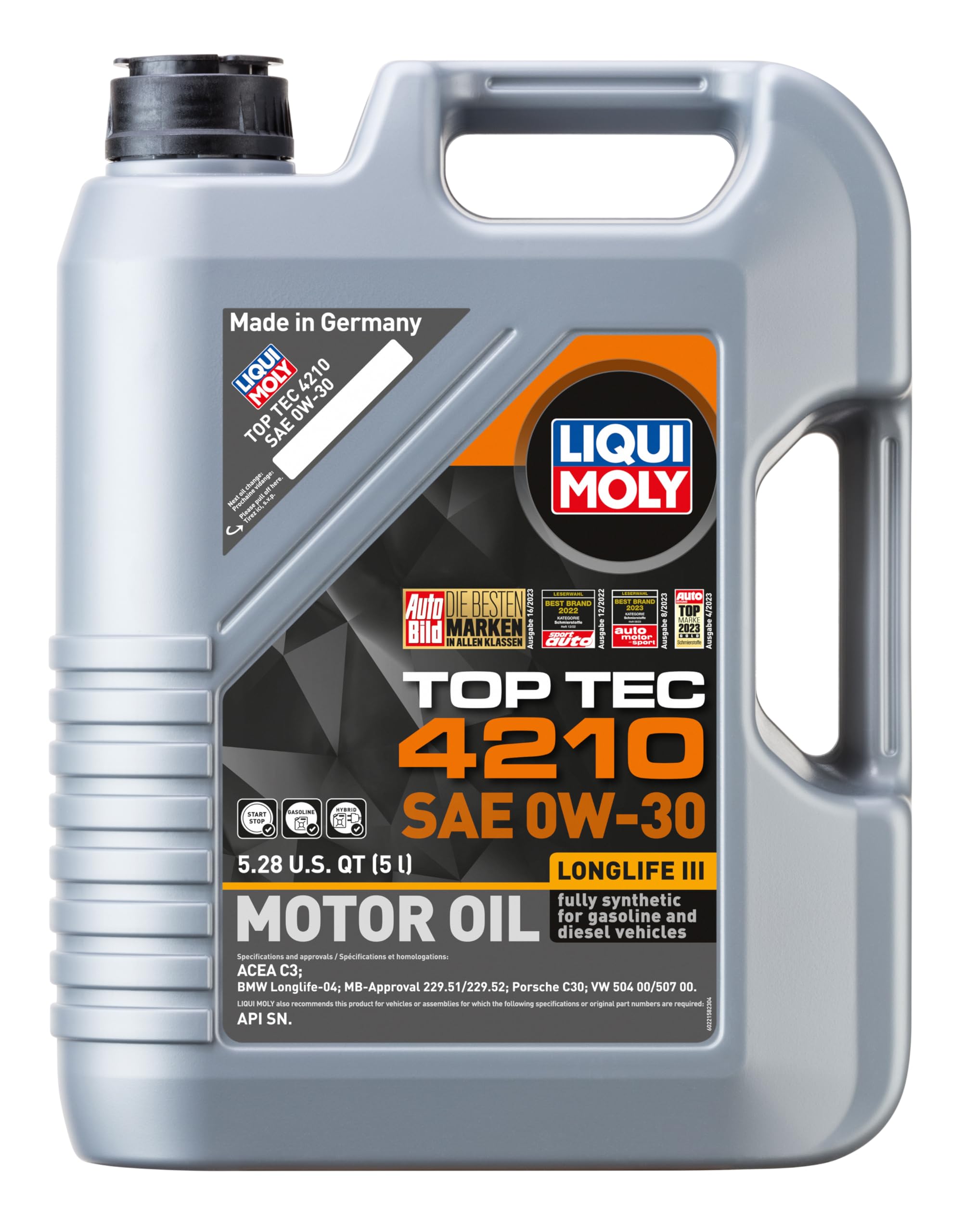 LIQUI MOLY Top Tec 6100 0W-30 | 5 L | Synthesetechnologie Motoröl | Art.-Nr.: 20771