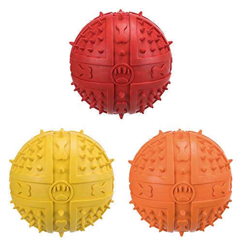 Sortiment von 4 Soft Gummi Bouncy Ball Hundespielzeug - Medium 9 cm - mit Sound.