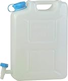 hünersdorff Wasserkanister PROFI mit Abnehmbarem Ablasshahn und Unverlierbarer Deckelverschraubung, Stapelbar, 22 l