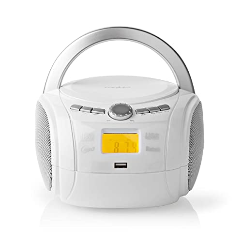 Nedis SPBB100WT Boombox | 9 W | Bluetooth | CD-Player/UKW-Radio/USB/AUX | Weiß