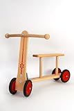 Wenzel Holz-Wenzel 300 - Tretroller für Kinder, ca. 44 x 14 x 40 cm, Roller aus Holz mit Sitzfläche