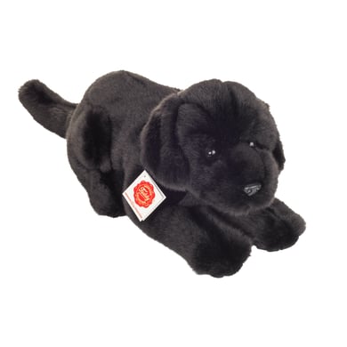 Teddy Hermann 91982 Labrador liegend schwarz 30 cm, Kuscheltier, Plüschtier mit recycelter Füllung