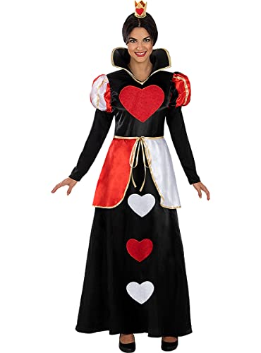 Funidelia | Herzkönigin Kostüm Classic für Damen ▶ Queen of Hearts, Alice im Wunderland - Kostüm für Erwachsene & Verkleidung für Partys, Karneval & Halloween - Größe - Rot