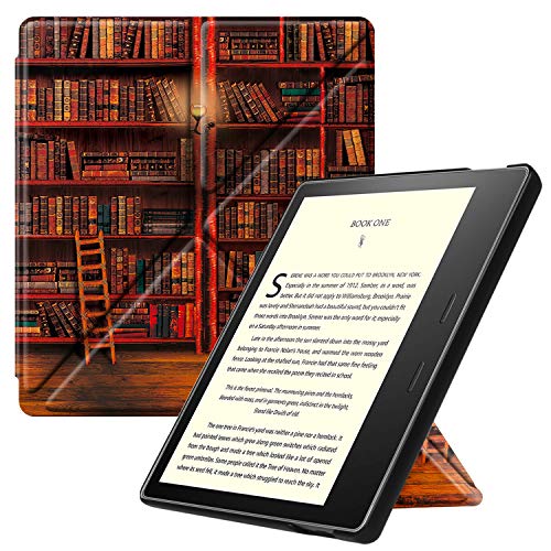 Fintie Hülle kompatibel für Kindle Oasis 10. Generation (2019 Modell) und 9. Generation (2017 Modell) - [ Origami Serie ] Schutzhülle mit Standfunktion und Auto Sleep/Wake Funktion, Bibliothek