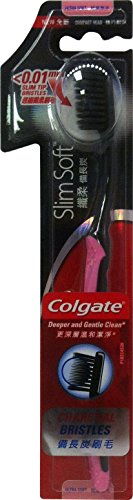 Colgate Slim Soft Zahnbürste, weich, mit Aktivkohle-Borsten