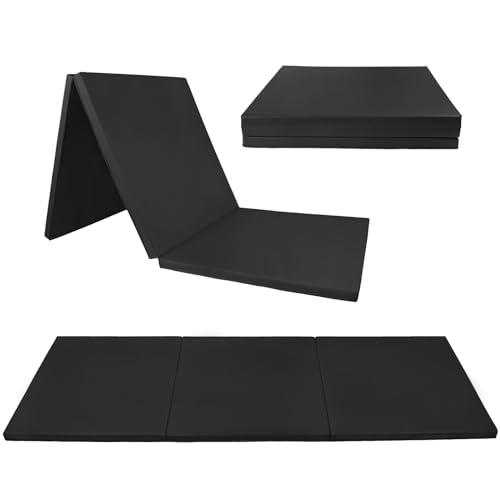 ALPIDEX Klappbare Turnmatte 180 x 60 x 3 cm Weichbodenmatte Gymnastikmatte Sportmatte, Farbe:schwarz
